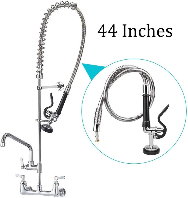 KWODE Pre-Rinse Hose with Spray Valve 44 Inch Flexible Stainless Hose with Sprayer Nozzle Head Replacement Kit for Commercial Kitchen Sink Faucet(Free Brass Adapter to Connect Add-on Swivel Spout) - Image 4